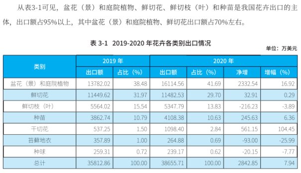 2020年我國花卉進出口數據分析報告756