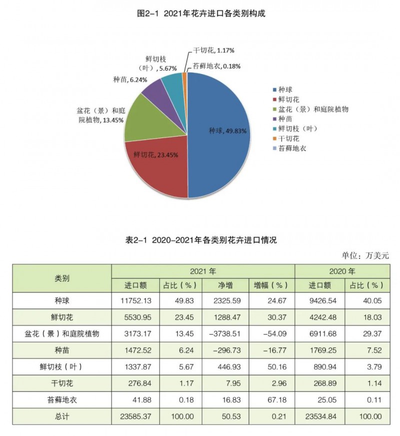 第二部分 花卉進口情況